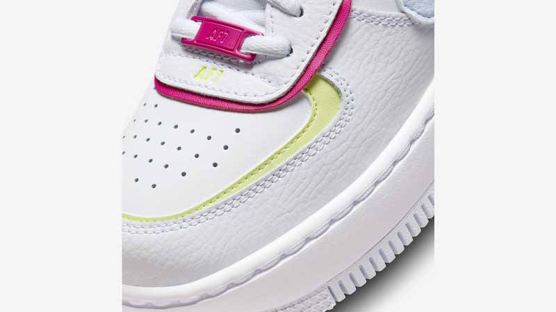 Nike Air Force 1 Shadow White Pink Yellow Front Closeup
