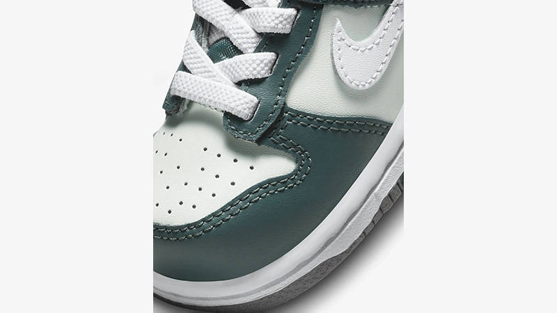 Nike Dunk Low Deep Jungle Toddler toe area