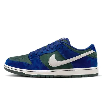 Royal blue and green nike dunks high sale