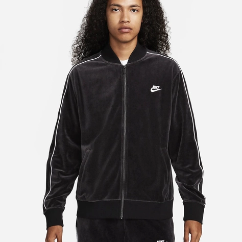 Nike Sportswear Club Velour Jacket Black Feature