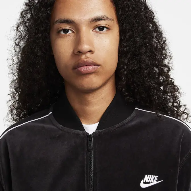 Nike Sportswear Club Velour Jacket Black Front