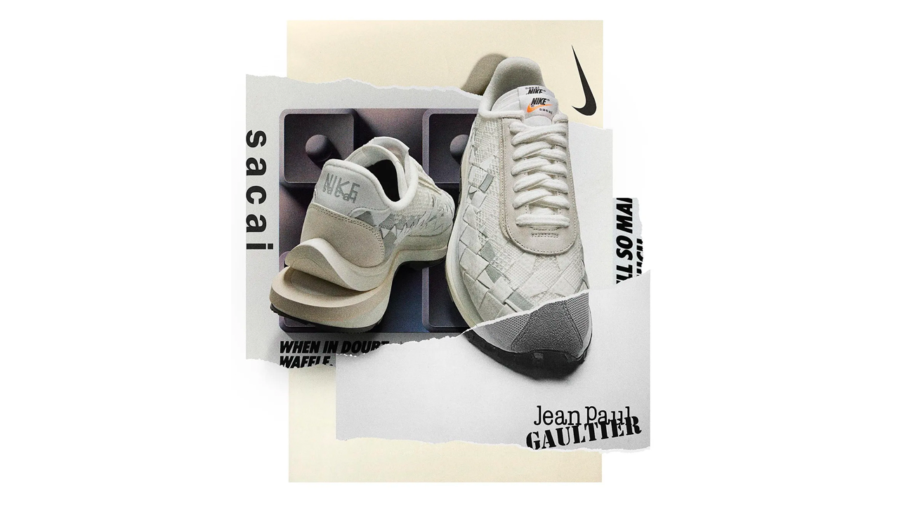 sacai x Jean Paul Gaultier x Nike Air Woven VaporWaffle White