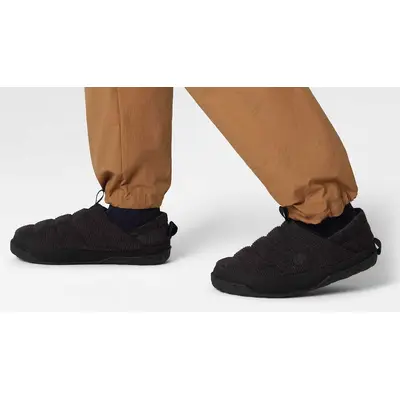 The North Face Nuptse Corduroy Insulated Mules Black On Foot