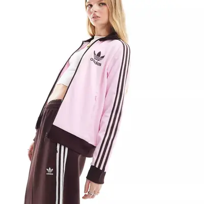 adidas Retro Beckenbauer Track Jacket Pink Side