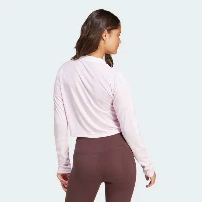 adidas programs Tiro 3-Stripes Long-Sleeve Top Clear Pink back