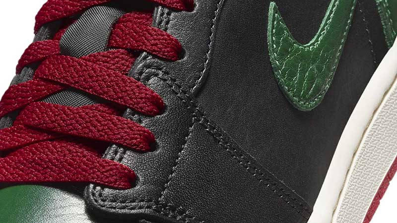 Air Jordan 1 Low OG Black Gorge Green Side Closeup