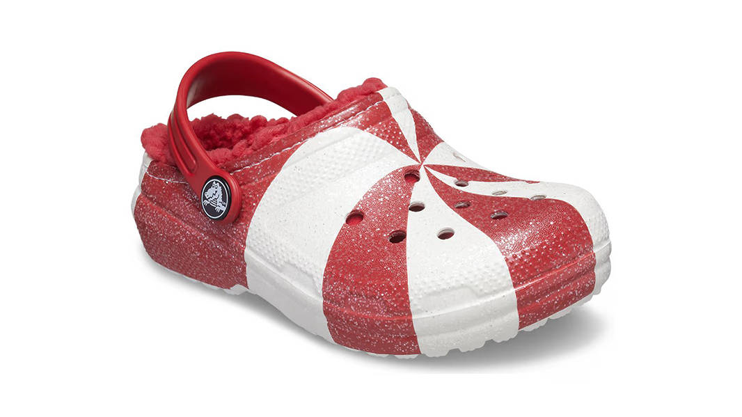 Crocs Classic Clog Lined Holiday GS White Red 209298-119 Side