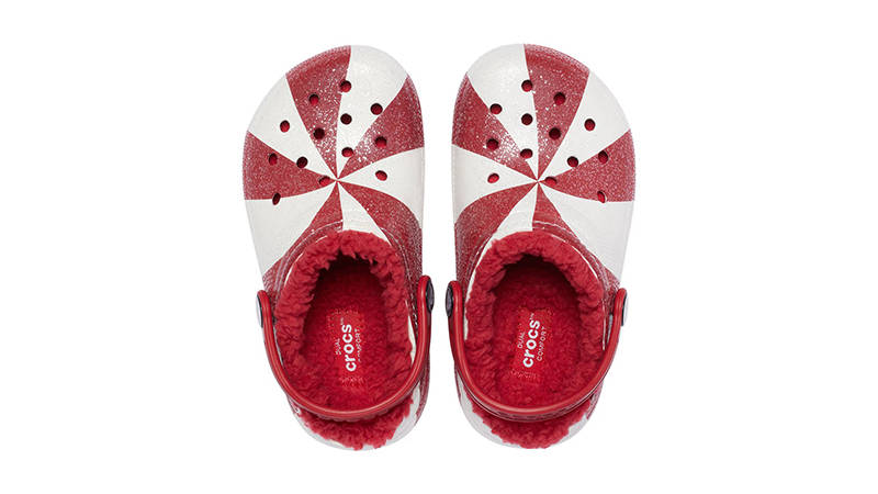 Crocs Classic Clog Lined Holiday GS White Red 209298-119 Top