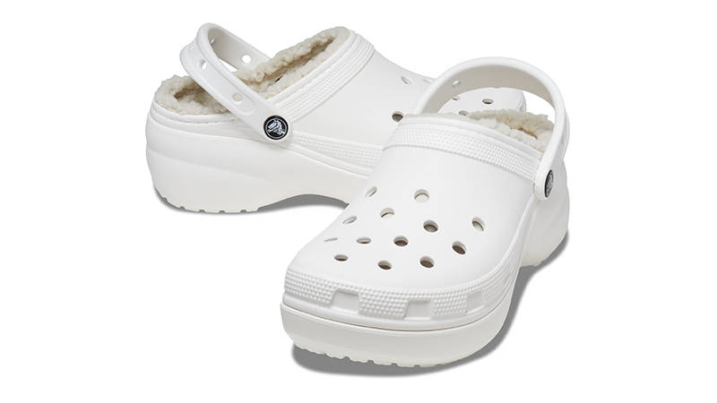 Crocs Classic Platform Lined Clog White 207938-100 Front