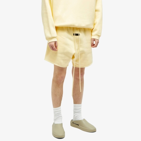 Fear of God ESSENTIALS Spring Tab Detail Sweat Shorts Garden Yellow Front