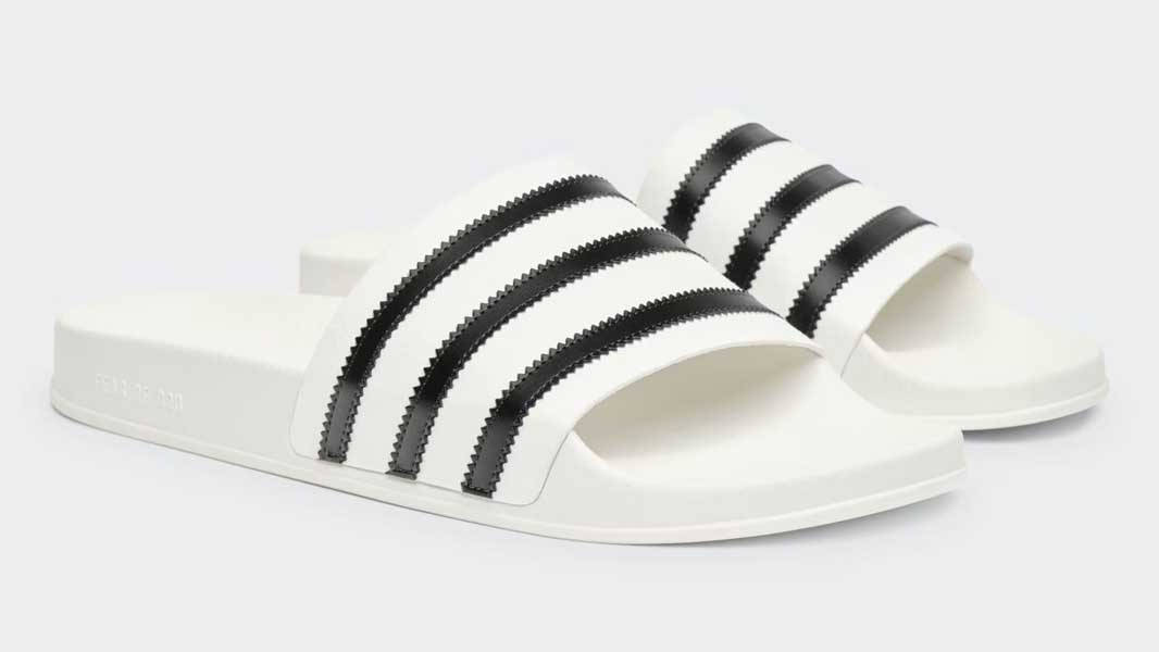 Fear of God x adidas Adilette Slides White Front
