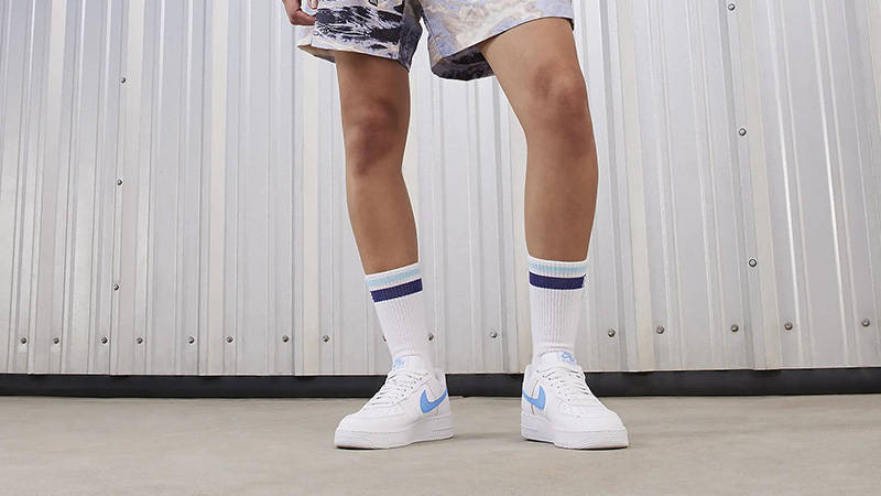 Nike Air Force 1 07 Next Nature White University Blue on foot