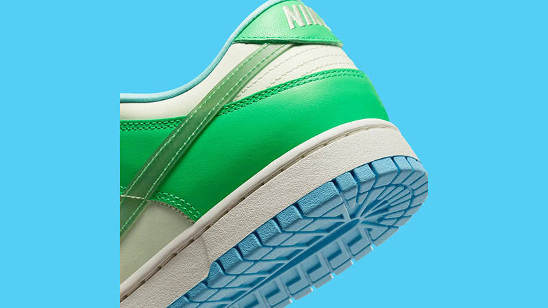 Nike Dunk Low TPU Swoosh Green Sail heel