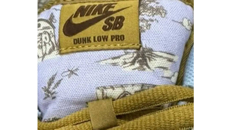 Nike SB Dunk Low Pro White Olive tongue