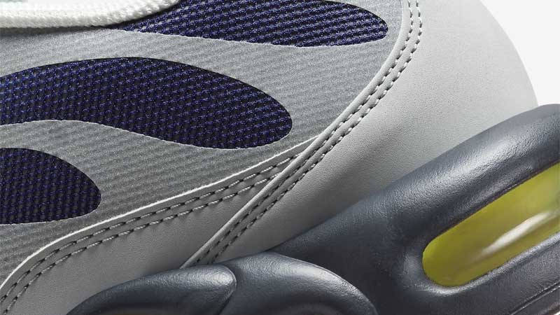 Nike TN Air Max Plus Grey Navy Yellow Closeup