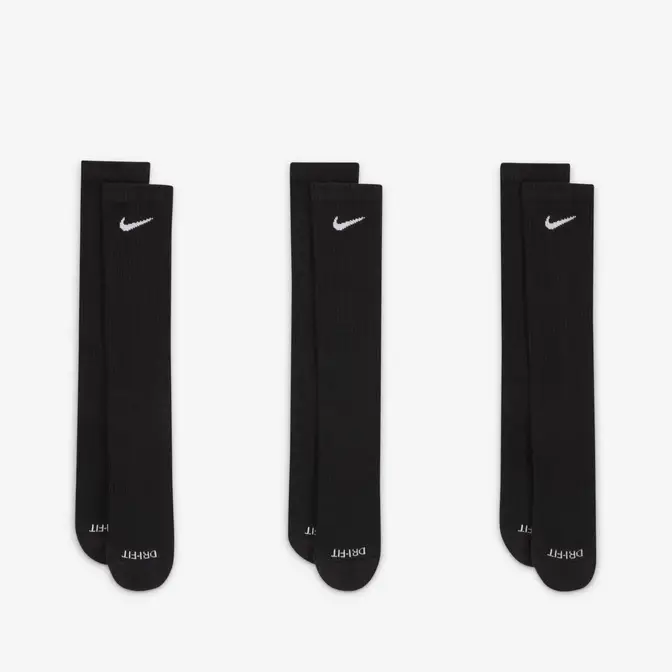 Stüssy x Nike Cushioned Crew Socks (3 pair) Black front