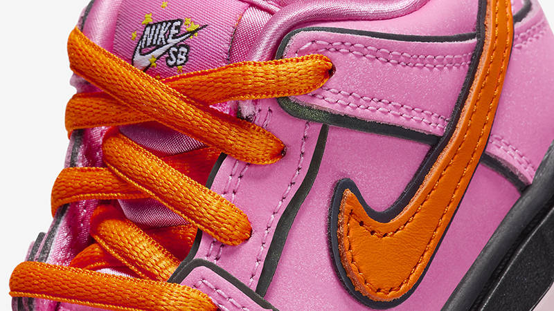 The Powerpuff Girls x Nike SB Dunk Low Toddler Blossom FZ3352-600 Detail