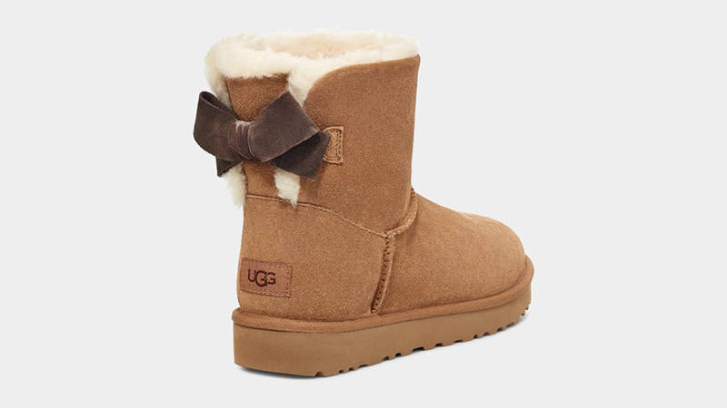 UGG Mini Bailey Bow Suede Boots Chestnut 1153514-CHE Back