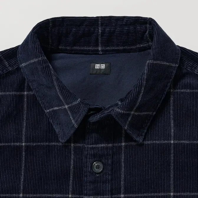 UNIQLO Corduroy Oversized Checked Shirt 462393-COL69 Detail 2