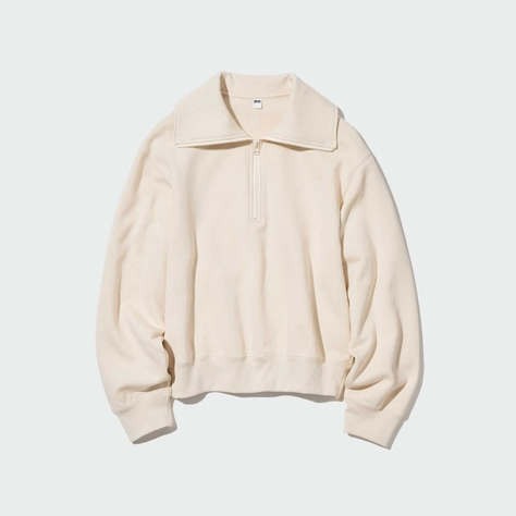 UNIQLO Half-Zipped Sweatshirt Off-White