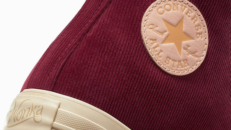 Wonka x Converse Chuck Taylor Corduroy Deep Bordeaux A08153C Detail 3