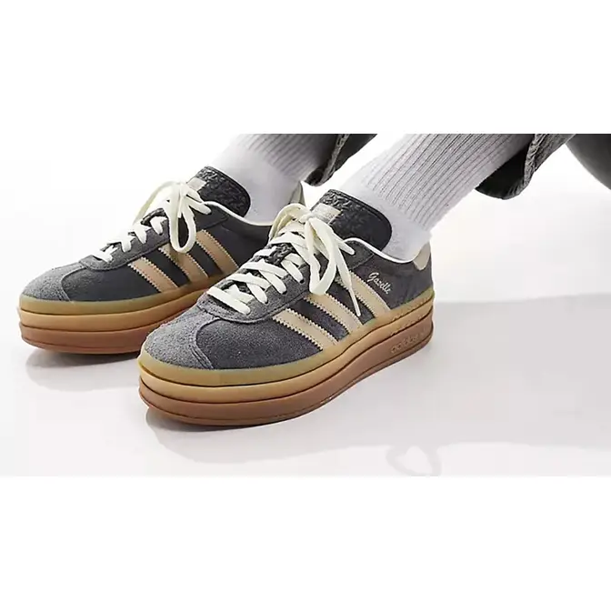 adidas bq9126 Gazelle Bold Grey Gum Side