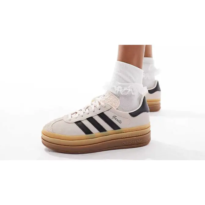 adidas Gazelle Bold Off-White Black On Foot 1