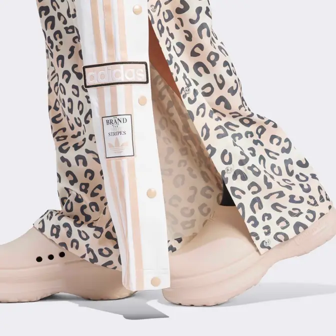 adidas Originals Leopard Luxe Wide Leg Adibreak Tracksuit Bottoms Wonder White Closeup