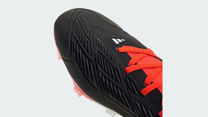 adidas Predator 24 Pro Firm Ground Boots Black Solar Red toe area
