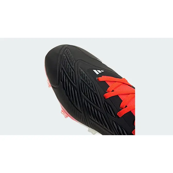 adidas Predator 24 Pro Firm Ground Boots Black Solar Red toe area