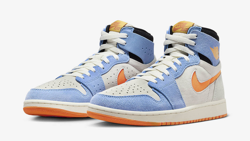 Light blue 2025 and orange jordans