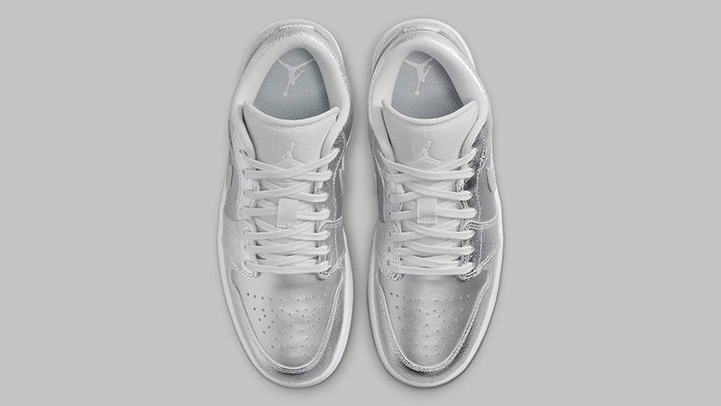 Air Jordan 1 Low Crinkled Silver Foil Top