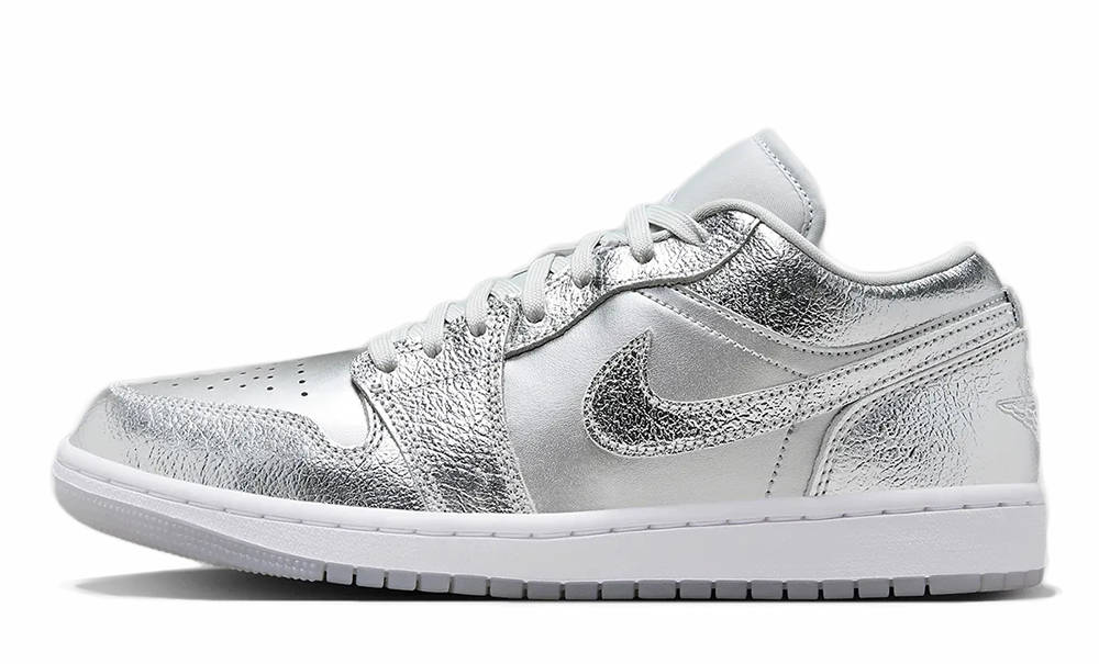 Air Jordan 1 Low Crinkled Silver Foil
