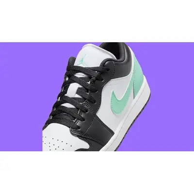 Air Jordan 1 Low Green Glow lace area