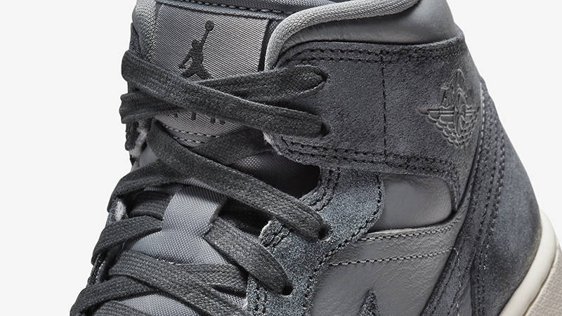 Air Jordan 1 Mid Distressed Grey FJ3448-001 Detail