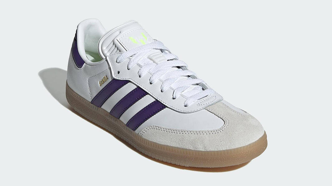 Adidas samba hot sale white purple