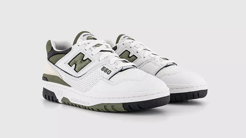 New Balance 550 White Dark Olivine front