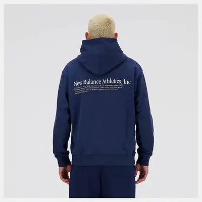 New Balance Athletics Embroidered Hoodie NB Navy Backside