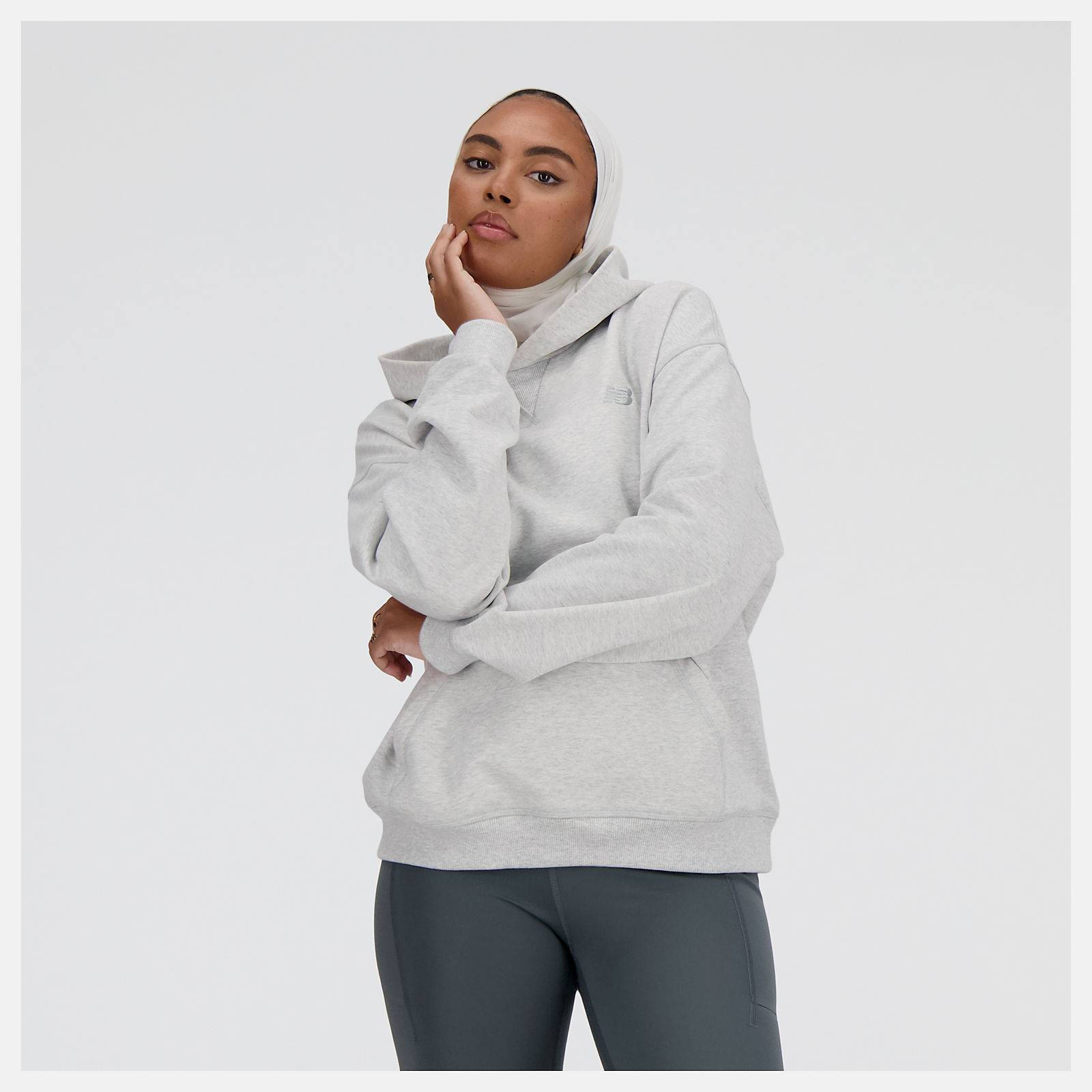 New Balance Athletics French Terry Hoodie Ash Heather Feature