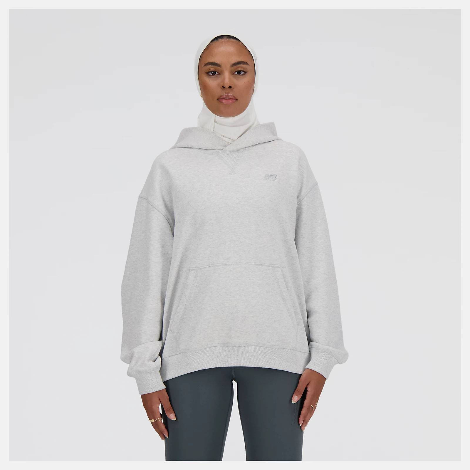 New Balance Athletics French Terry Hoodie Ash Heather Front