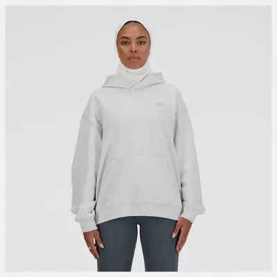 New Balance Athletics French Terry Hoodie Ash Heather Front