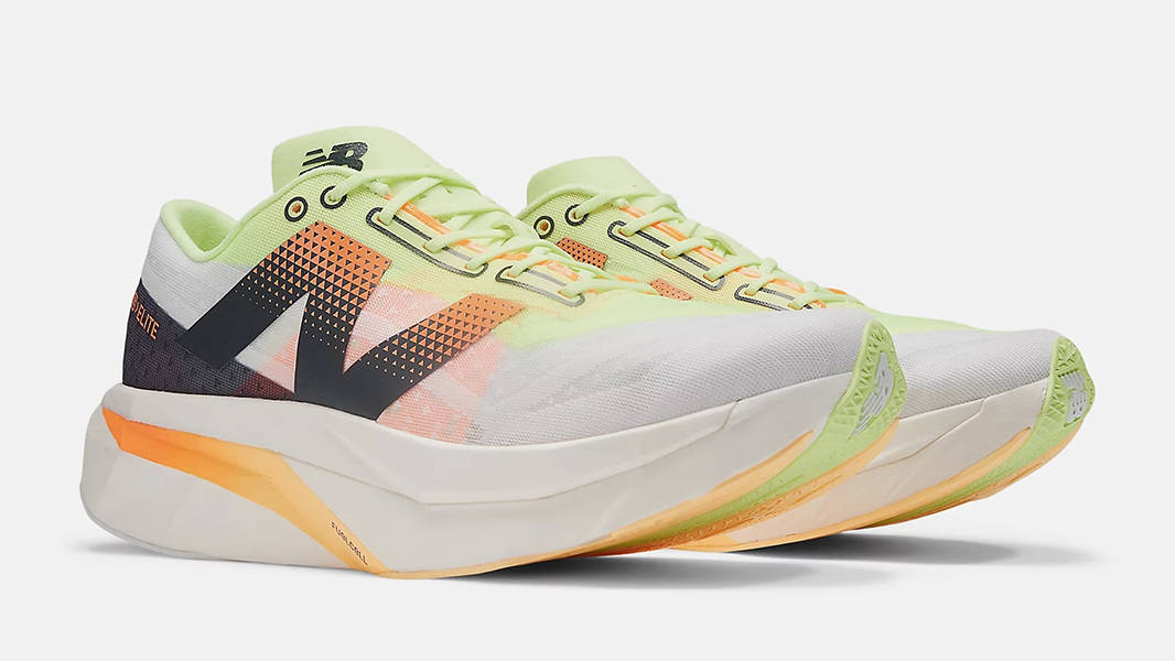 New Balance FuelCell SuperComp Elite v4 White Lime Mango MRCELLA4 Side