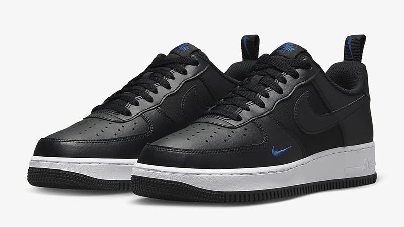 Black air force with blue tick best sale