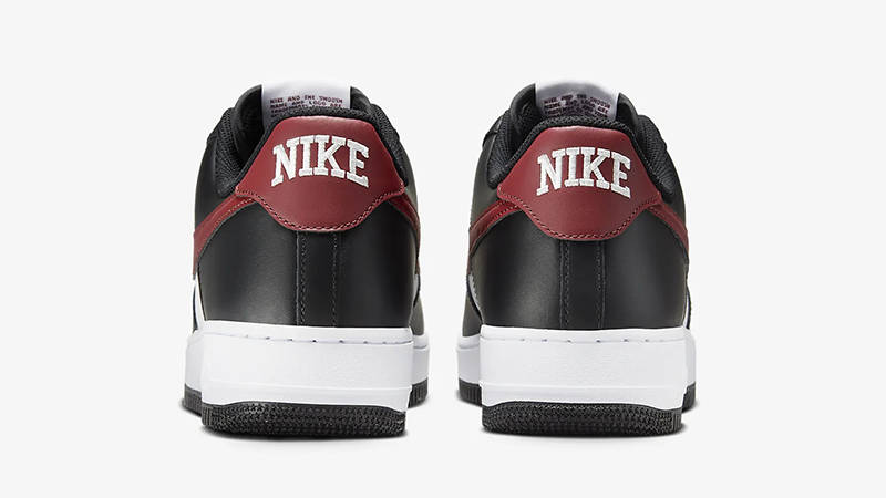 Nike air force 1 black best sale and red