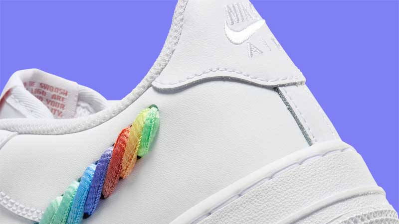 Nike Air Force Low GS Rainbow Shoelace Swooshes White Where To