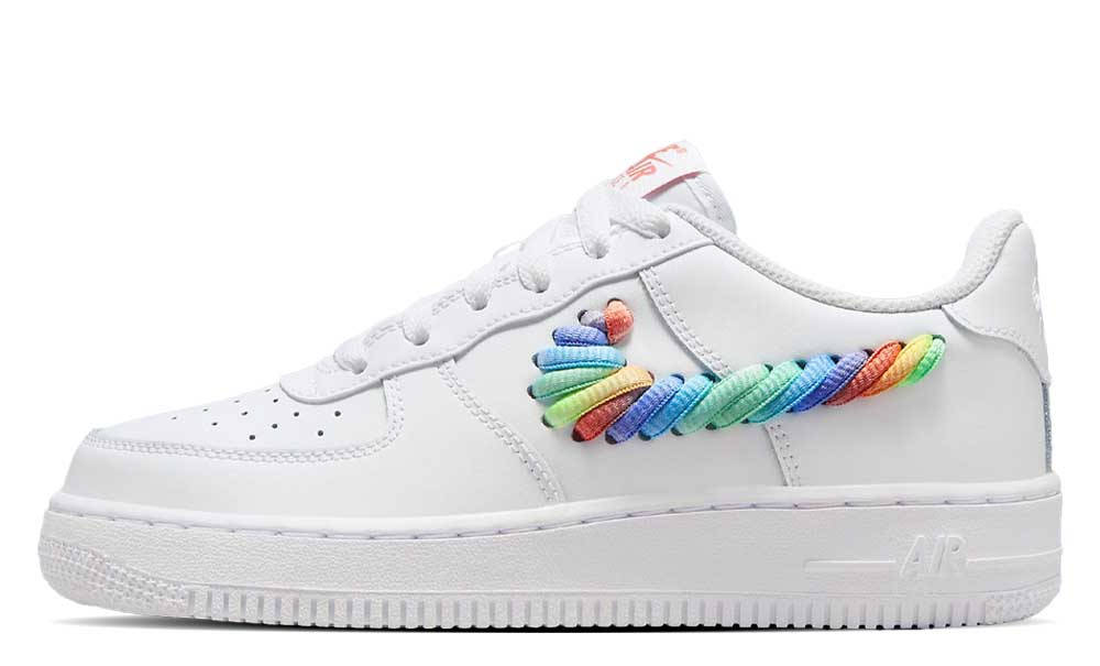 Nike Air Force 1 Low GS Rainbow Shoelace Swooshes White Where To Buy FQ4948 100 The Sole Supplier