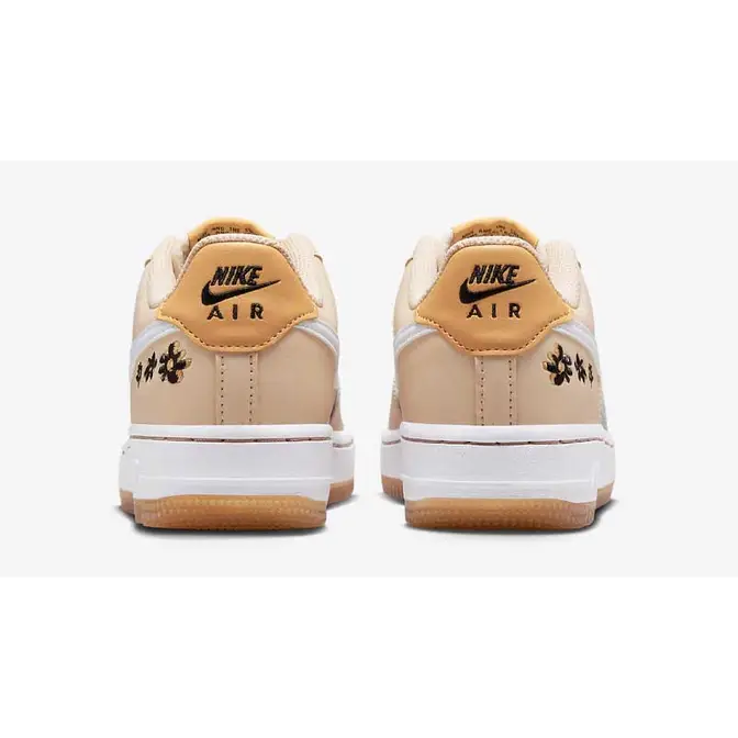 Nike Air Force 1 Low GS Yellow Gum Floral Back