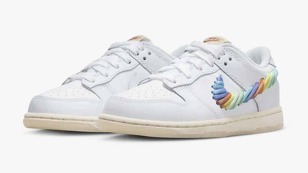 Nike Dunk Low GS Rainbow Swoosh FN4861-100 Side