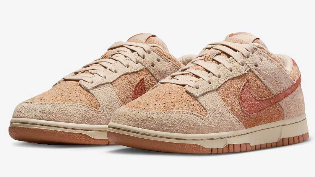 Nike Dunk Low Orange Tan Suede Front