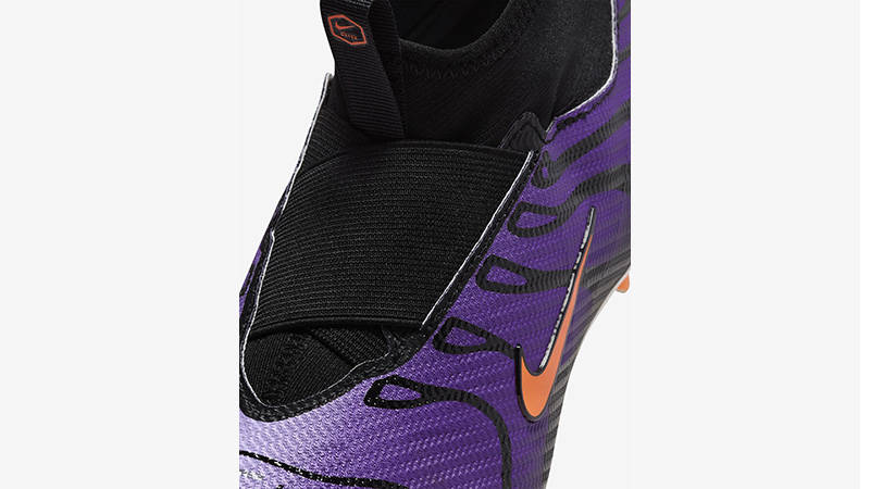 Nike Jr Mercurial Superfly 9 FG High-Top Football Boot Voltage Purple lace area